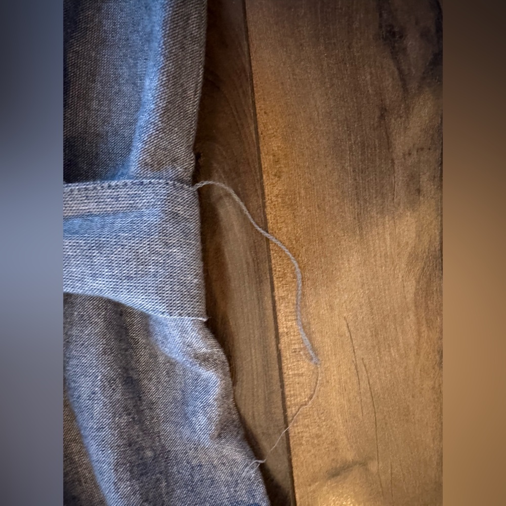 Mud Pie Chambray Belted Midi Dress S | Summer Casual Blue Button Front - Picture 5 of 9